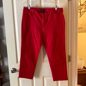 Size 12 Tommy Hilfiger bright red cotton capris